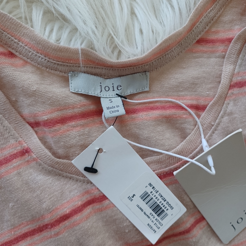 {Joie} Rayson Racerback Linen Tank Top in Flax - Picture 3 of 5
